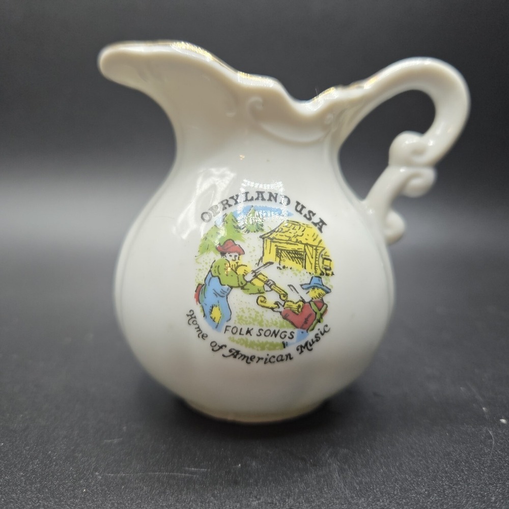 Vintage Souvenir Miniature Pitcher from Opryland USA Nashville TN 3.5"H x 3.75"